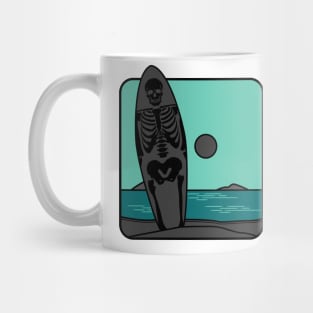 Skeleton Design Surfboard Mug